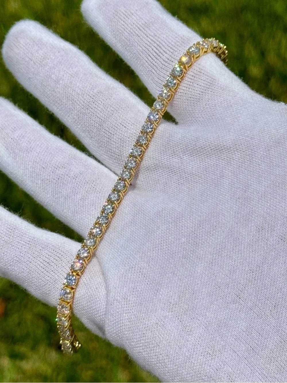 18K Gold Plated, 11.7CTW Moissanite Tennis Bracelet